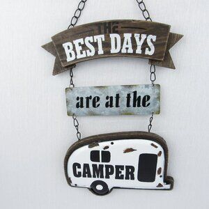 Best Days Camper Retro Metal Wall Decor Black Metal Chain Vintage Camper
